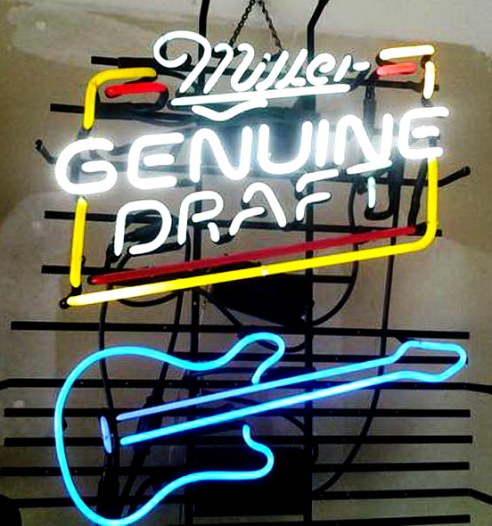 Miller Genuine Draft Blue Guitar Neon Sign
